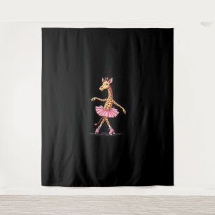 Giraffe On Roller Skates In Pink Tutu Tank Top Tapestry