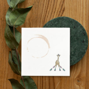 Giraffe on skates for baby shower napkin