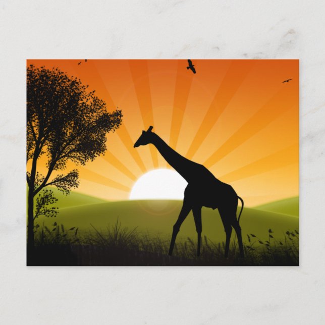 Giraffe On The Move Postcard (Front)