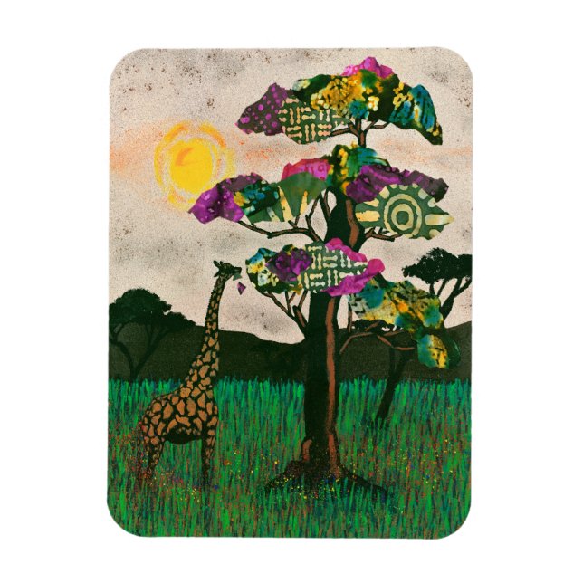 Giraffe on the Planes of Africa Magnet (Vertical)