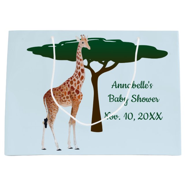 Giraffe On The Savanna Large Gift Bag (Front)