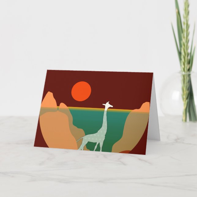 Giraffe Original Design Holiday Card (Front)