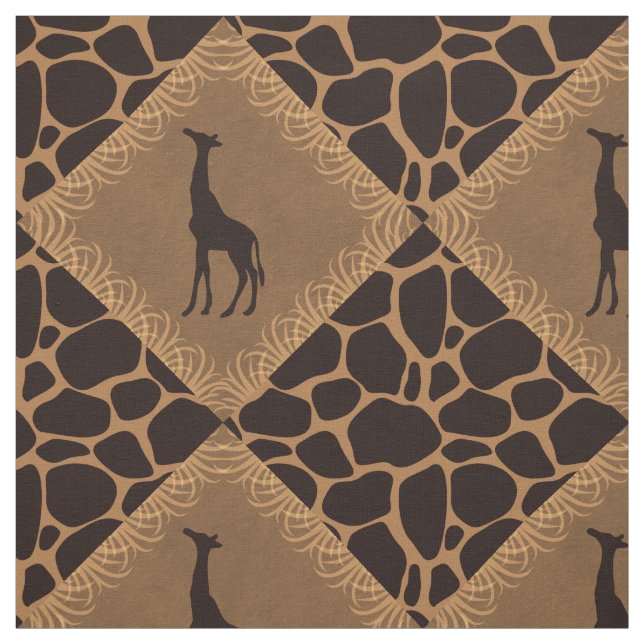 Giraffe Over Animal Print Fabric (Swatch)