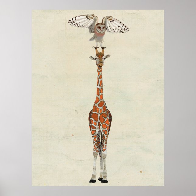 GIRAFFE & OWL Art Poster (Front)