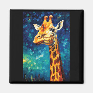 Giraffe Painting For Lover Night Sky Artist Art Magnet