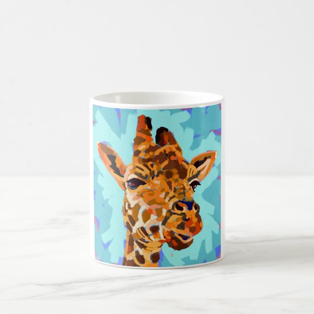 Giraffe Painting - Gift for Animal Lovers Coffee Mug (Center)