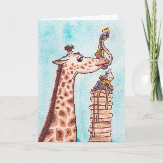 Giraffe & Pancakes Birthday Card (Front)