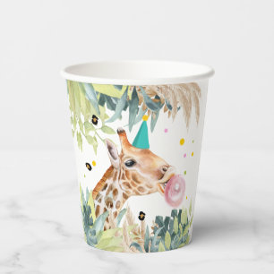 Giraffe Party Animals Birthday Zoo Safari Paper Cups