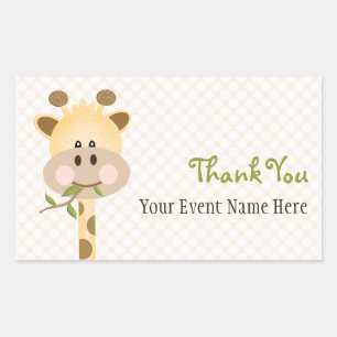 Giraffe Party Favour Label Stickers