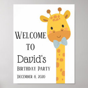 Giraffe , party welcome sign