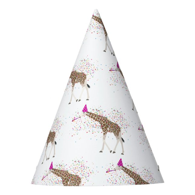 Giraffe Partying Safari Animals Having a Party  Party Hat (Front)