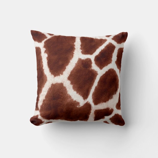 Giraffe Pattern Animal Print Cushion (Front)
