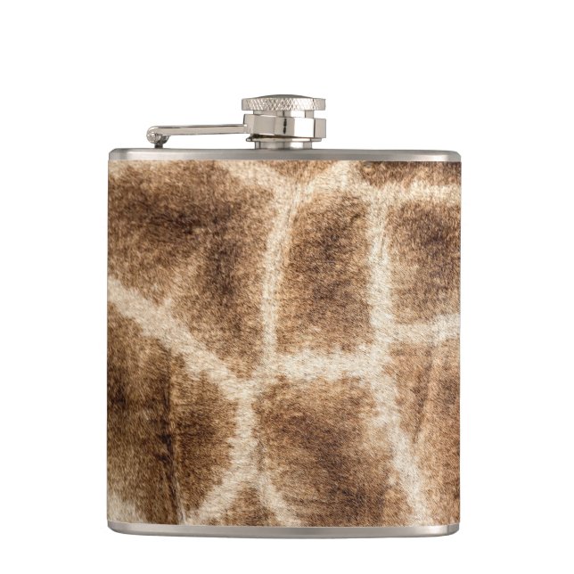 Giraffe pattern hip flask (Front)