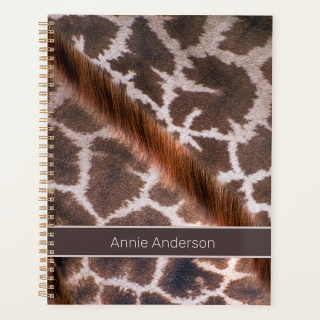 Giraffe Pattern Personalised Name Planner (Front)