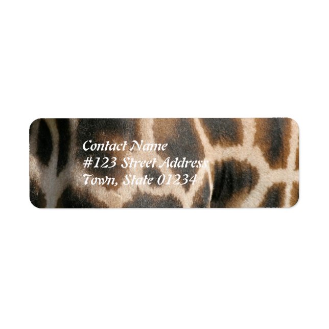 Giraffe Pattern Print Mailing Label Return Address Label (Front)