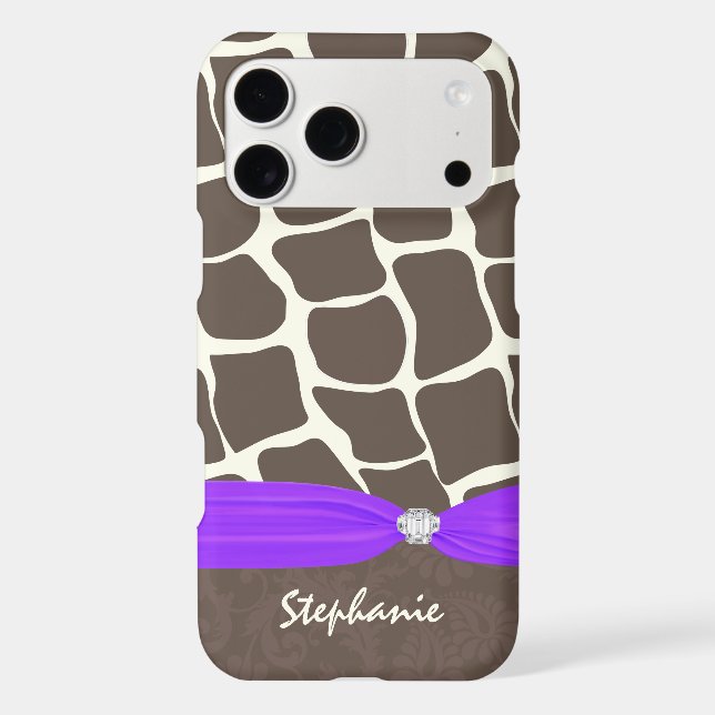 Giraffe Pattern Printed Ribbon and Rhinestone (Back)