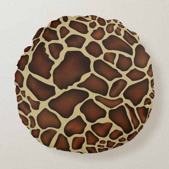 Giraffe Pattern Round Cushion (Front)