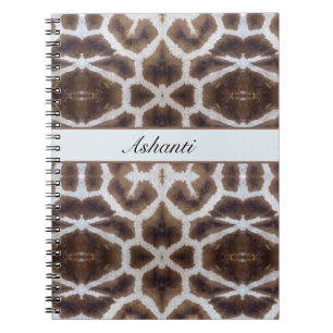 Giraffe pattern safari style customisable notebook