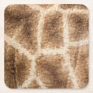 Giraffe pattern square paper coaster