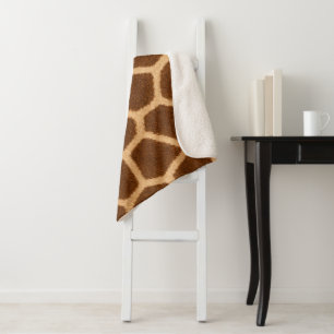 Giraffe Pattern Stylish Cosy Living Room Sherpa Blanket