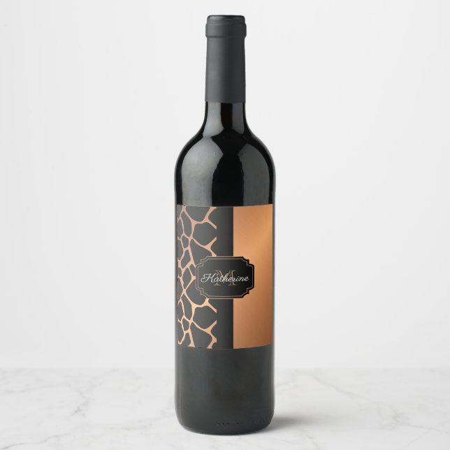 Giraffe Pattern Wine Label (Front)