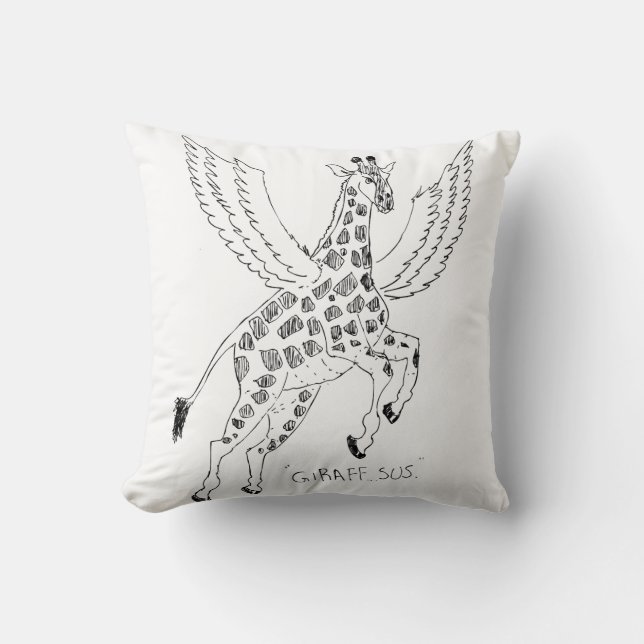 Giraffe + pegasus = Giraffsus Cushion (Front)
