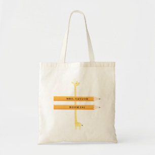 Giraffe & Pencil Teacher Tote Bag
