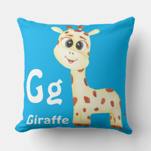 Giraffe personalise ABC: Letter G - Add Your Name Cushion