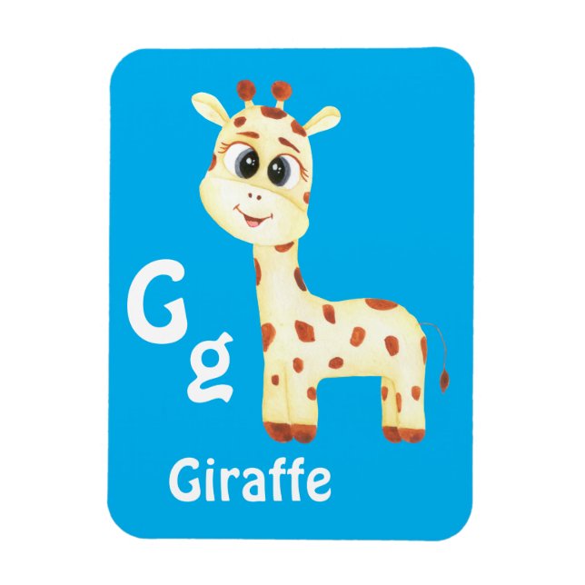 Giraffe personalise ABC: Letter G - Add Your Name Magnet (Vertical)
