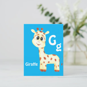 Giraffe personalise ABC: Letter G - Add Your Name Postcard