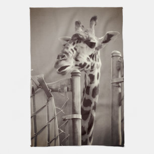Giraffe Photograph - Vintage Style Tea Towel