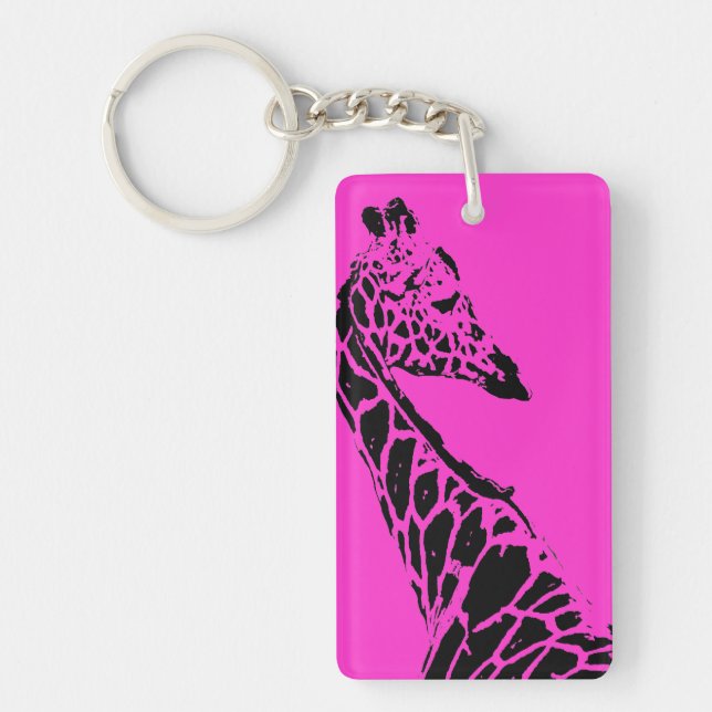 Giraffe (Pink) Key Ring (Front)
