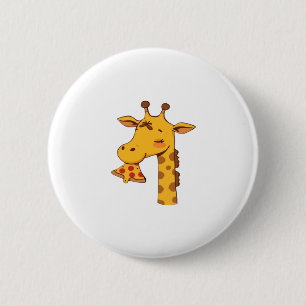 Giraffe pizza food hamburger cute happy birthday g 6 cm round badge