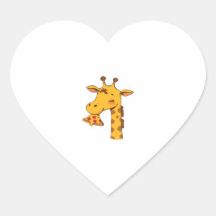 Giraffe pizza food hamburger cute happy birthday g heart sticker