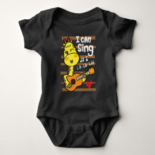 Giraffe playing  baby bodysuit