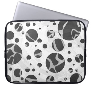 Giraffe Polka Dot Black and Light Grey Print Laptop Sleeve