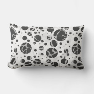 Giraffe Polka Dot Black and Light Grey Print Lumbar Cushion