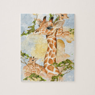Giraffe Portrait Animal Picture Jigsaw Puzzle
