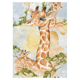 Giraffe Portrait Animal Picture Tablecloth