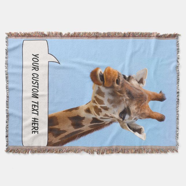 Giraffe Portrait custom throw blanket (Front)