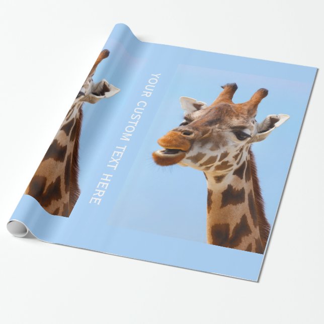 Giraffe Portrait custom wrapping paper (Unrolled)