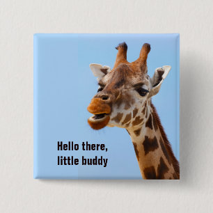 Giraffe Portrait customizable text button