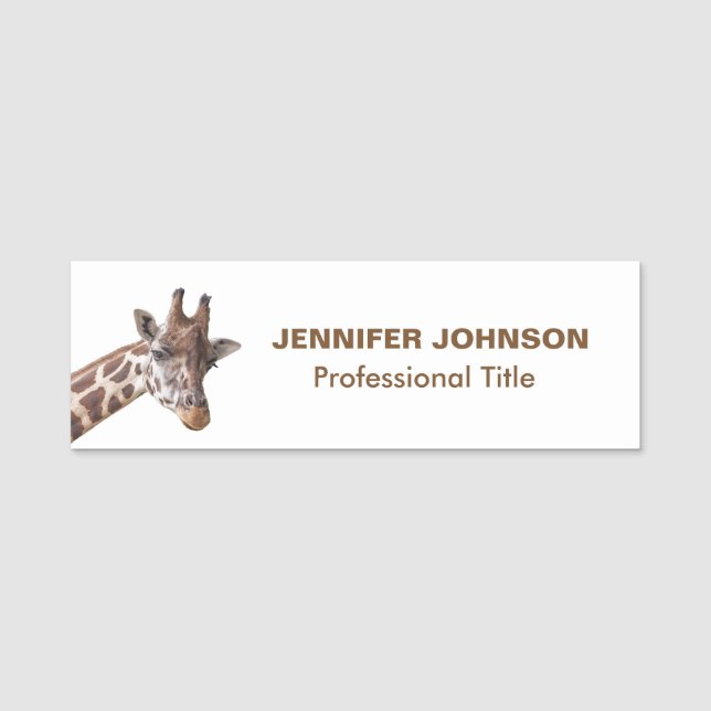 Giraffe Portrait Name Tag (Front)