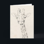 Giraffe Portrait | Sketch Card<br><div class="desc">This neutral coloured sketch features a smiling giraffe | By Jennifer Goldberger</div>