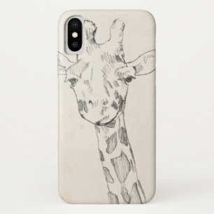 Giraffe Portrait   Sketch iPhone X Case