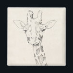 Giraffe Portrait | Sketch Magnet<br><div class="desc">This neutral coloured sketch features a smiling giraffe | By Jennifer Goldberger</div>