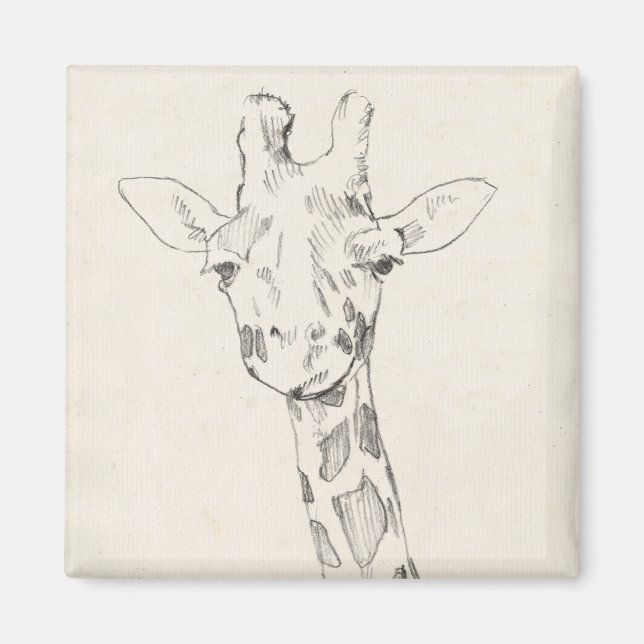 Giraffe Portrait | Sketch Magnet (Front)