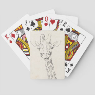 Giraffe Portrait   Sketch Playing Cards