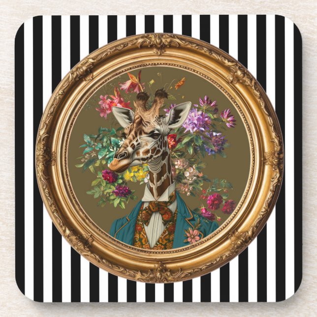 Giraffe Portrait Wall Art Coaster (Front)