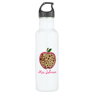 Giraffe Print Apple Gym Teacher 710 Ml Water Bottle